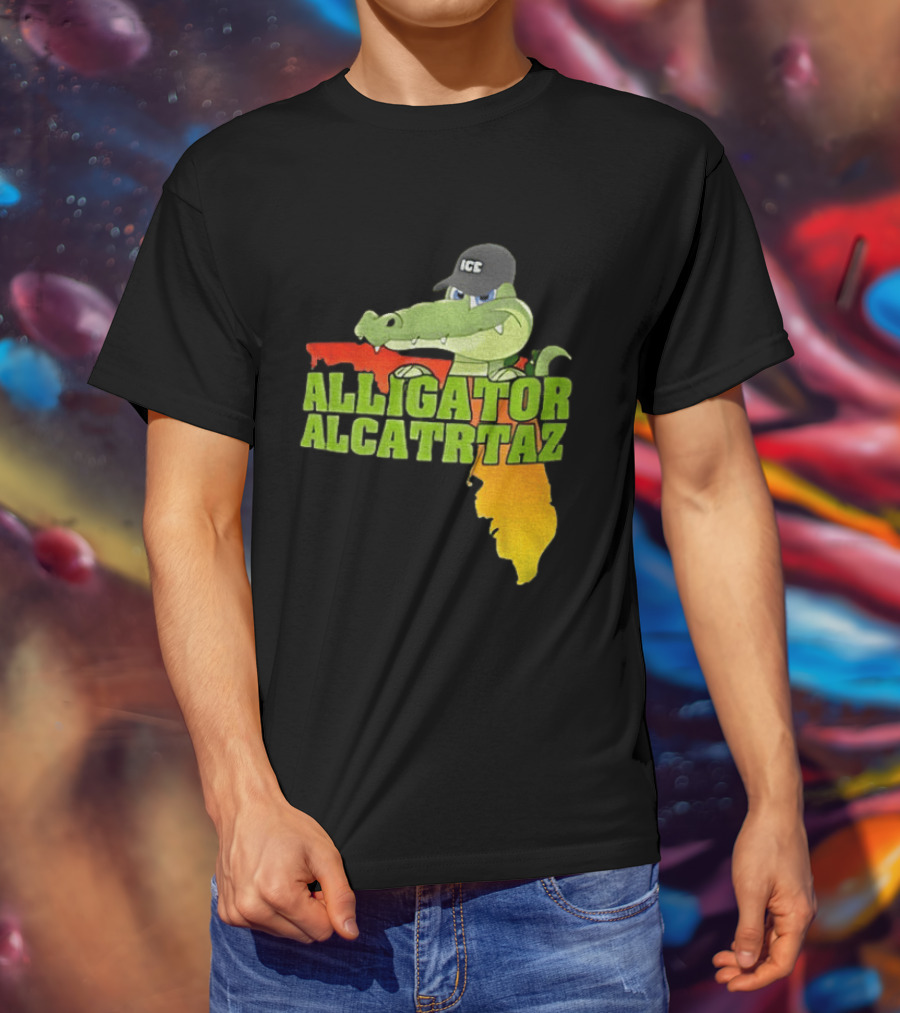 Alligator Alcatraz ICC Ice Cap Florida Map T-Shirt