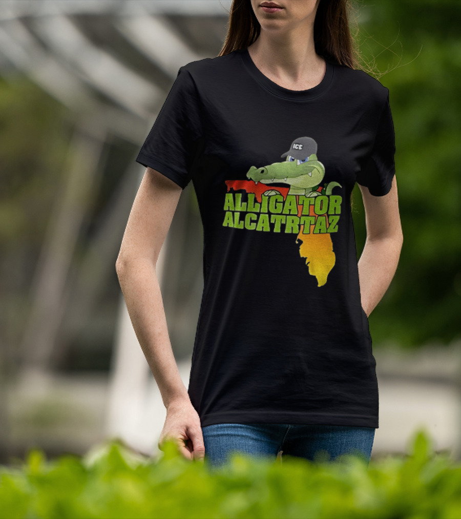 Alligator Alcatraz ICC Ice Cap Florida Map T-Shirt