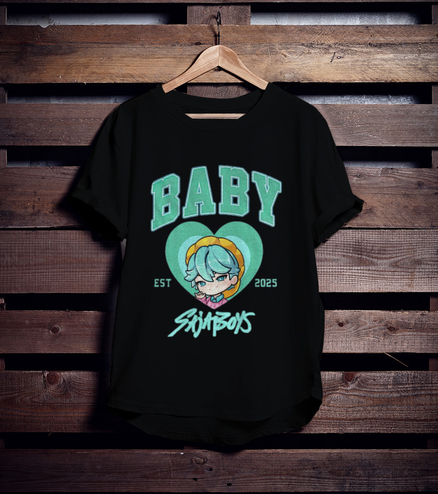 Baby Saja Boys Kpop Demon Hunters Est 2025 Anime Character Heart T-Shirt