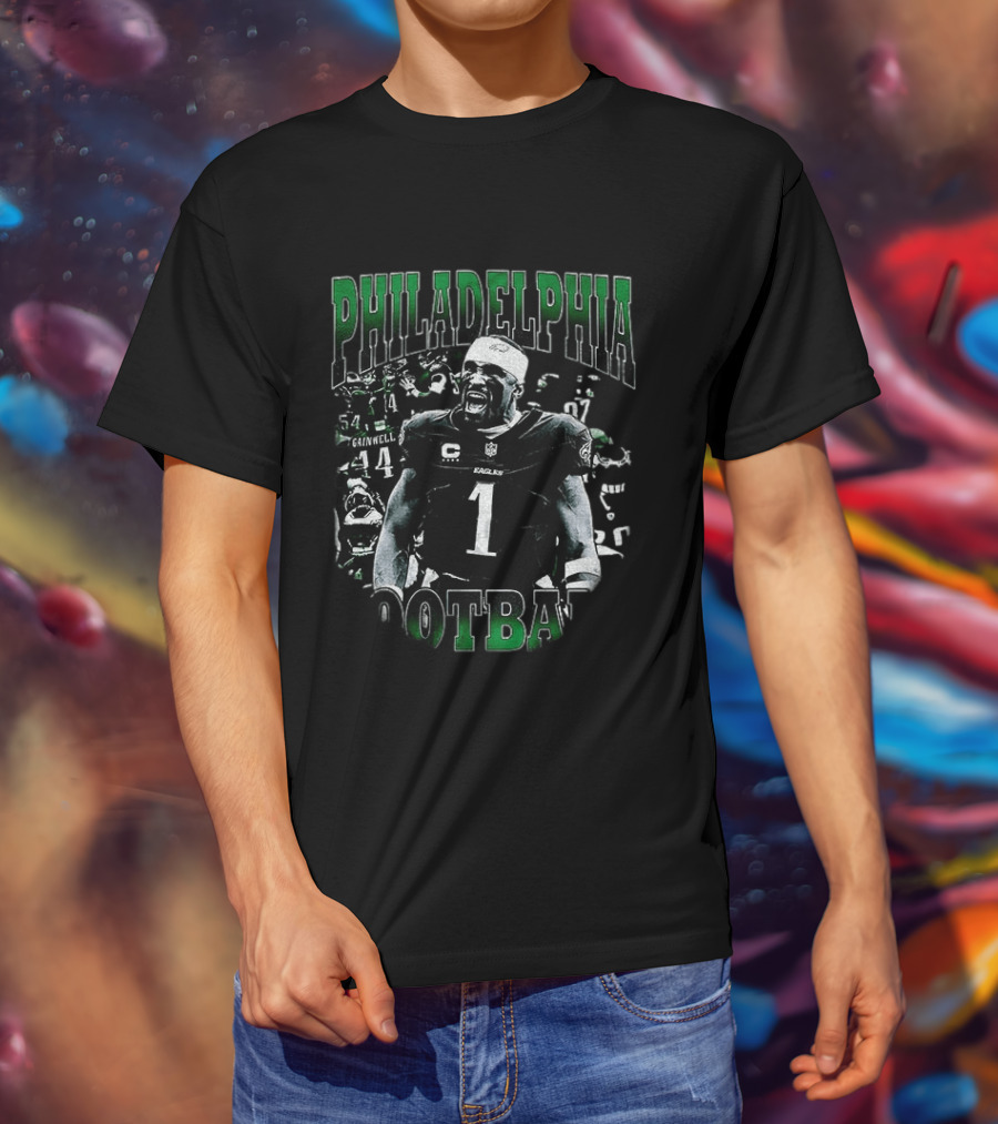 Philadelphia Eagles Football Jalen Hurts Shout Loudly Number 1 T-Shirt