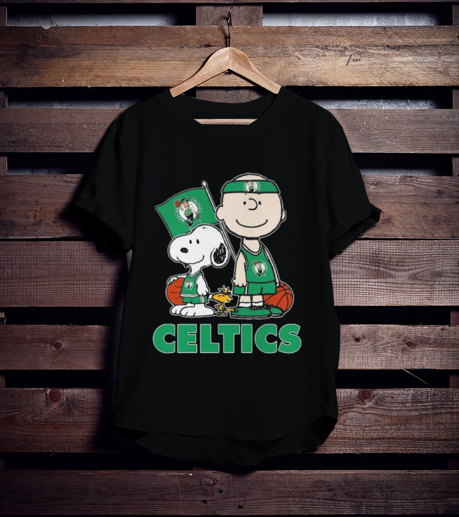 Boston Celtics Snoopy Charlie Brown Peanuts Friends Basketball 2024 T-Shirt