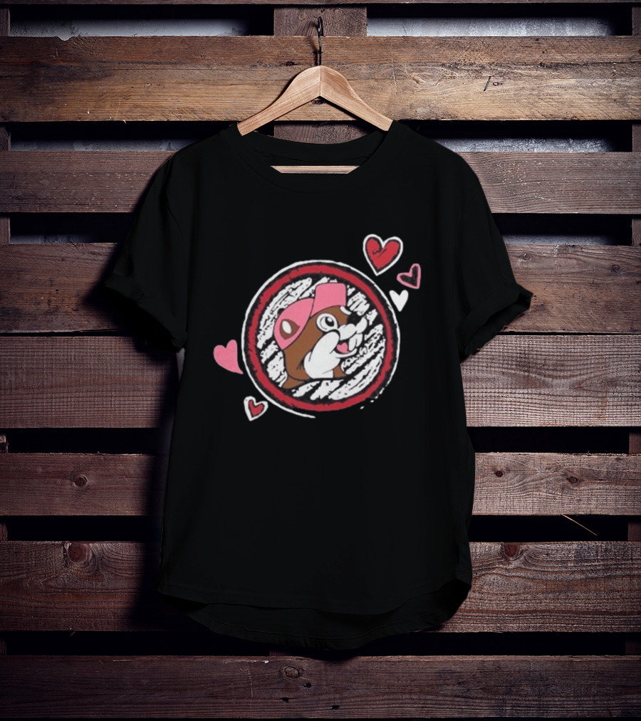 Buc Ee's Valentine's Beaver With Hearts And Cap T-Shirt