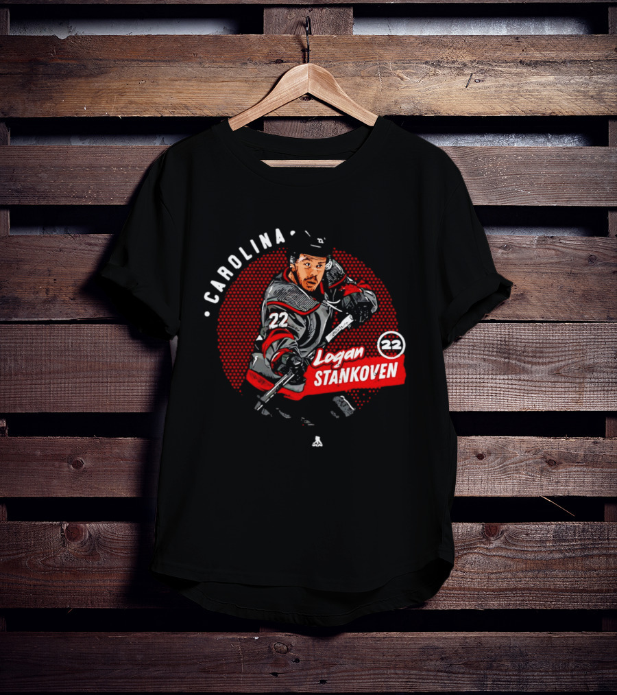 Logan Stankoven 22 Carolina Hurricanes Hockey Player Dots T-Shirt