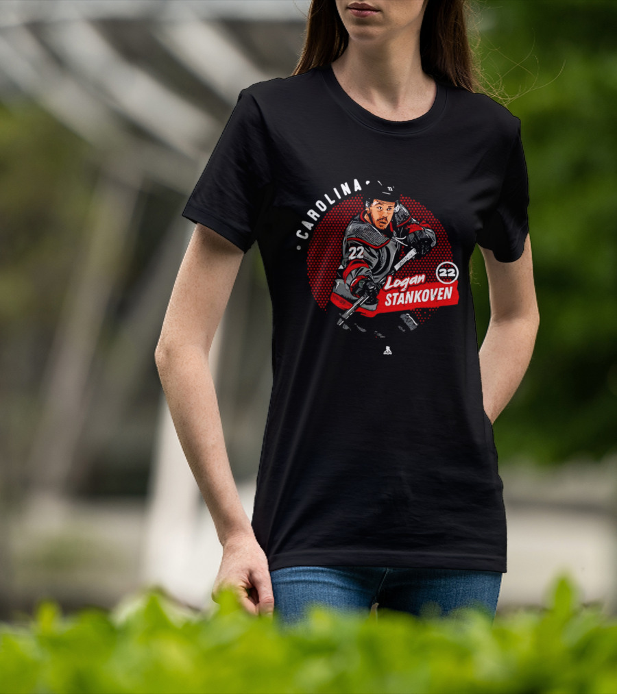 Logan Stankoven 22 Carolina Hurricanes Hockey Player Dots T-Shirt
