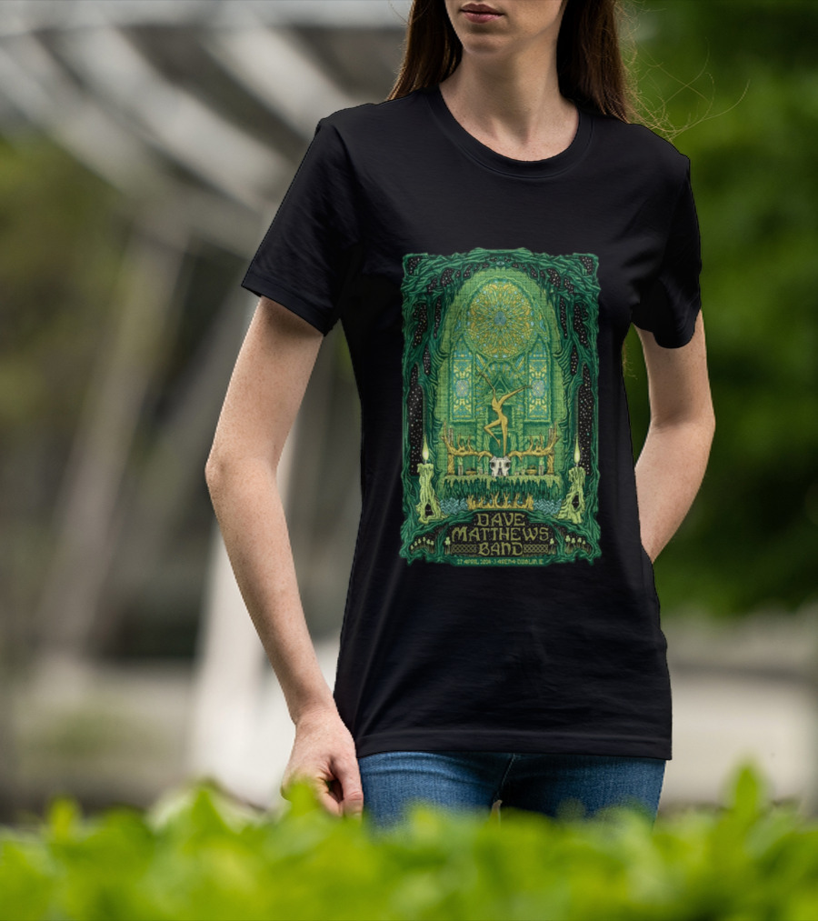 Dave Matthews Band 27 April 2024 3Arena Dublin IE Concert Art With Celtic And Candle T-Shirt