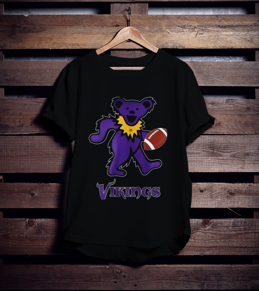 Minnesota Vikings Bear Grateful Dead Night Football 2024 T-Shirt