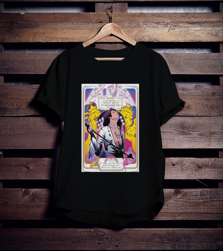 Freddie Mercury 79th Birthday Montreux 6th September 2025 50 Years Of Bohemian Rhapsody Celebration T-Shirt