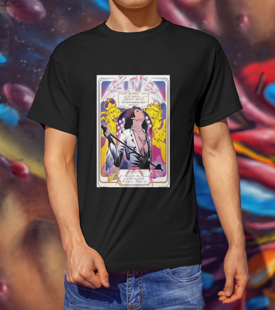 Freddie Mercury 79th Birthday Montreux 6th September 2025 50 Years Of Bohemian Rhapsody Celebration T-Shirt