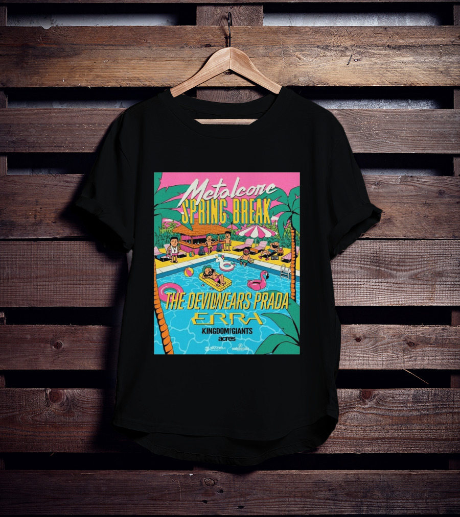 Metalcore Spring Break The Devil Wears Prada ERRA Kingdom Of Giants Acres Tour 2025 T-Shirt