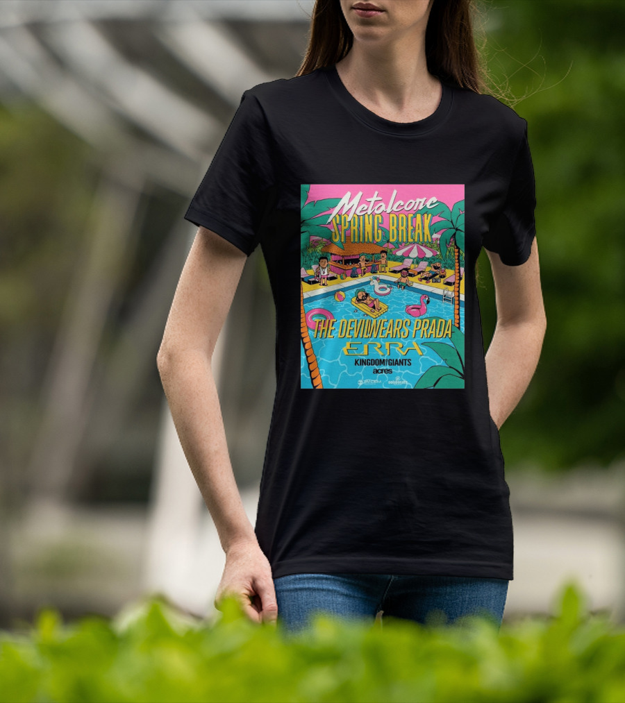 Metalcore Spring Break The Devil Wears Prada ERRA Kingdom Of Giants Acres Tour 2025 T-Shirt