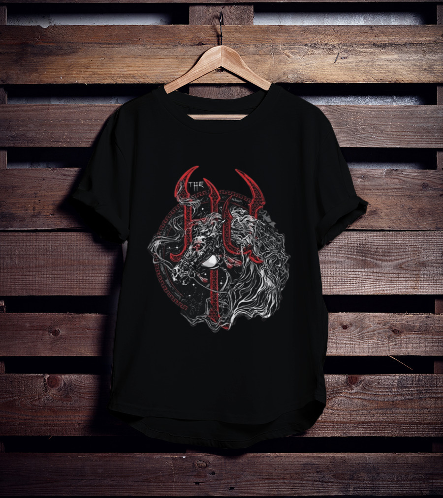 The Hu Mongolian Horse Charcoal Mythical Beast Symbolism T-Shirt