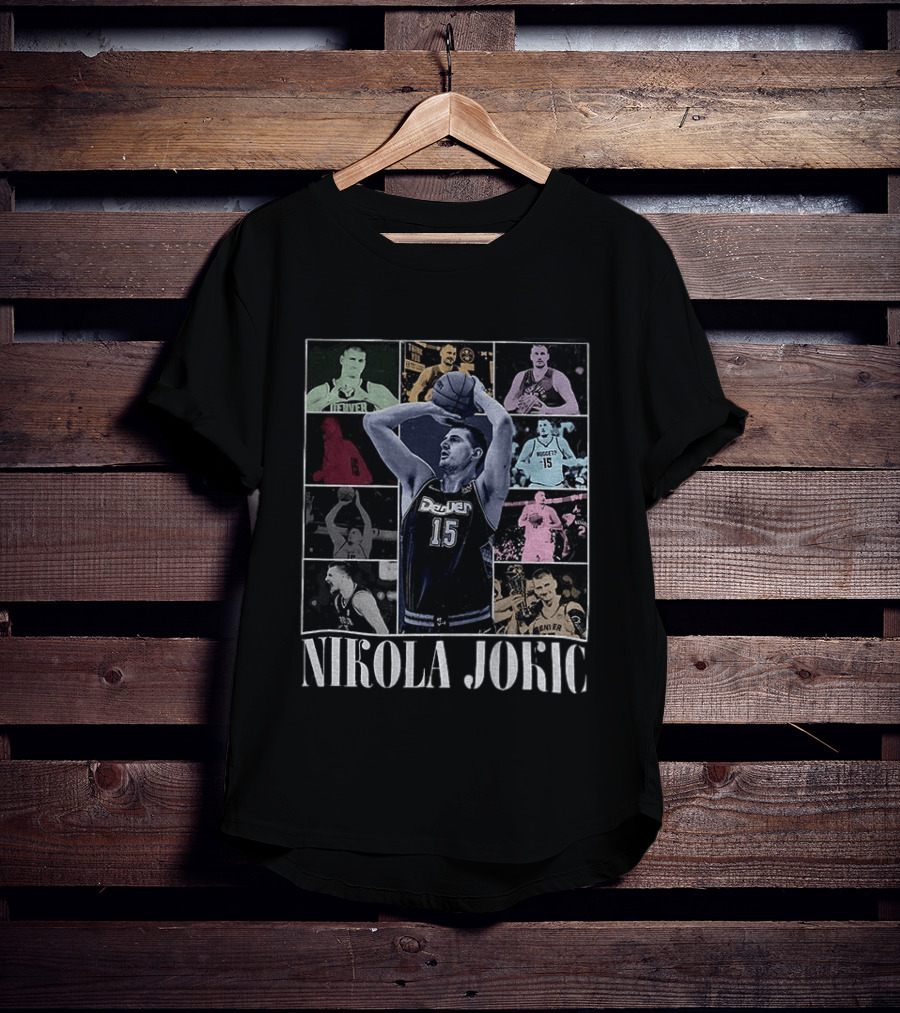 Nikola Jokic Denver Nuggets Basketball Collage T-Shirt