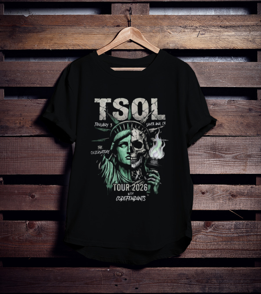 TSOL Tour 2026 The Observatory Santa Ana CA January 3 With Codefendants T-Shirt