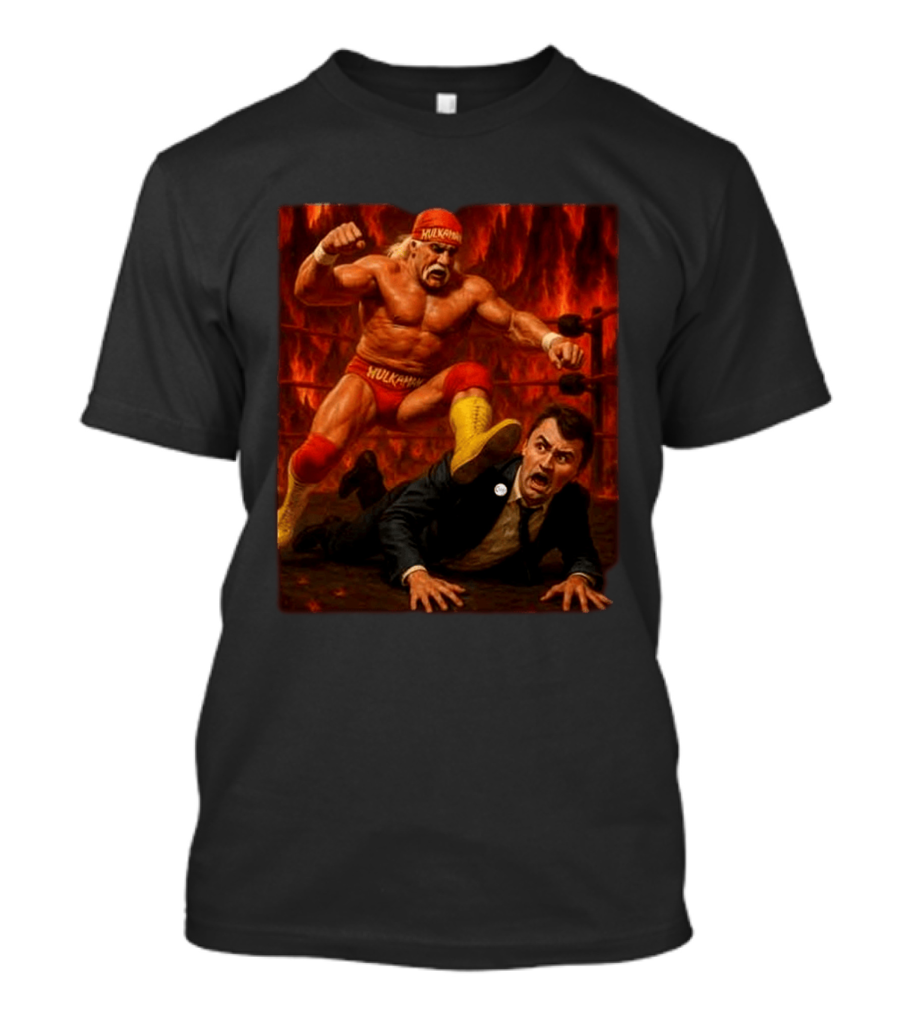 Hulk Hogan Hulkamania Vs Charlie Kirk Wrestling Meme Image T-Shirt