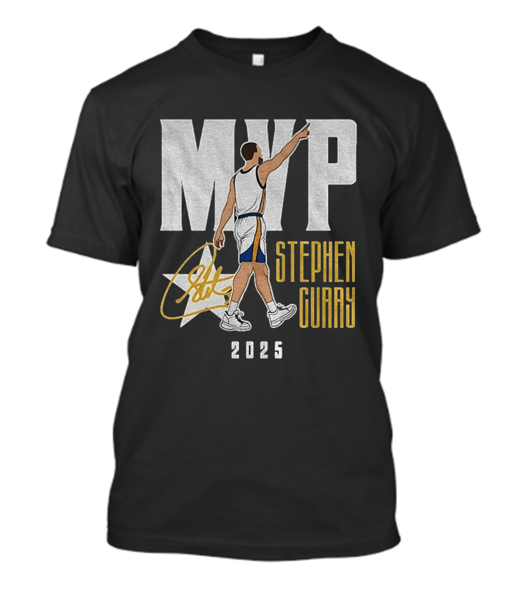 Stephen Curry MVP 2025 Basketball Champion Star Signature T-Shirt