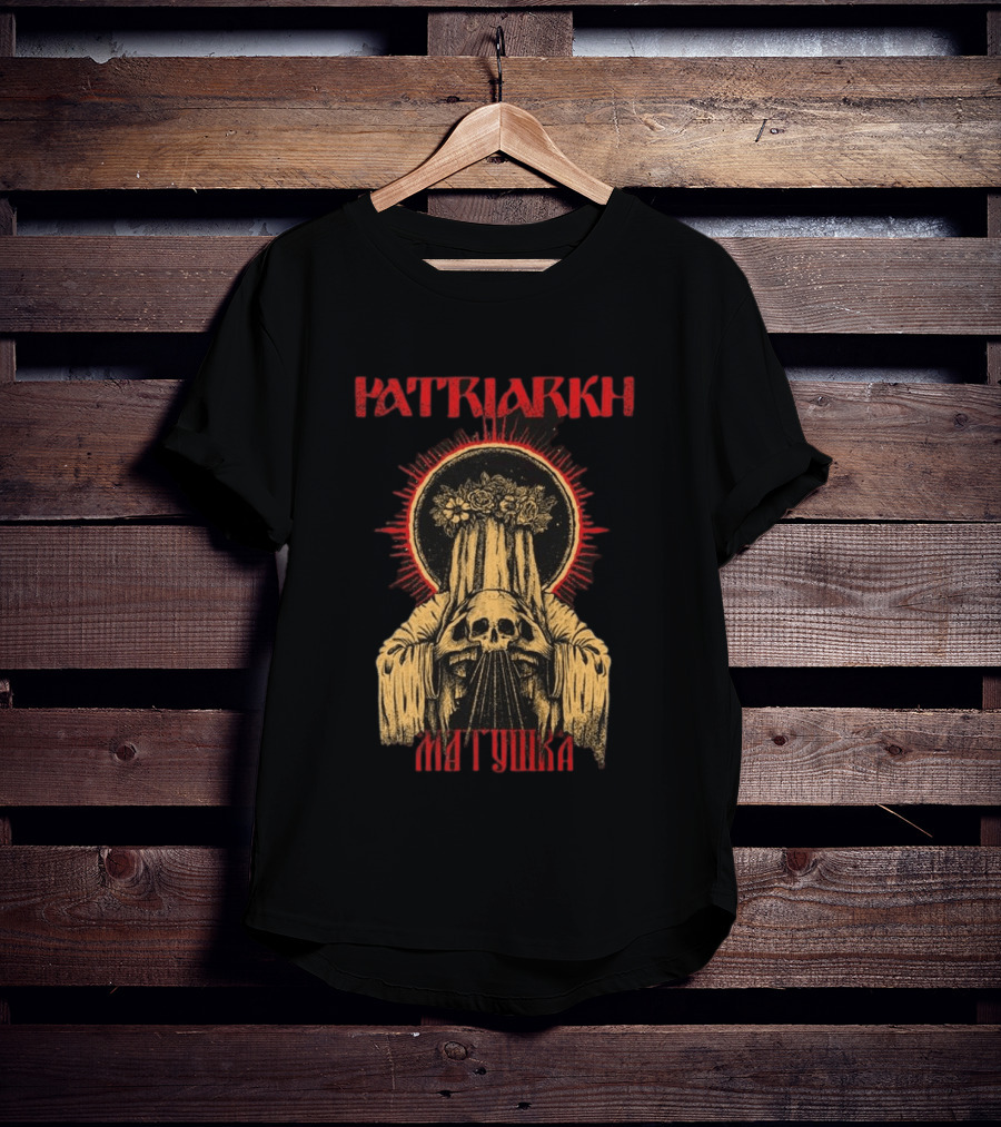 Patriarkh Matushka Skeleton Halo Floral Hooded Figure T-Shirt