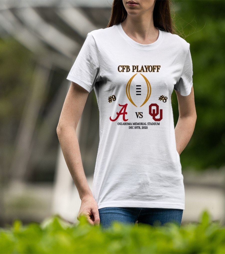 CFB Playoff Alabama Vs Oklahoma December 31 2025 Oklahoma Memorial Stadium T-Shirt