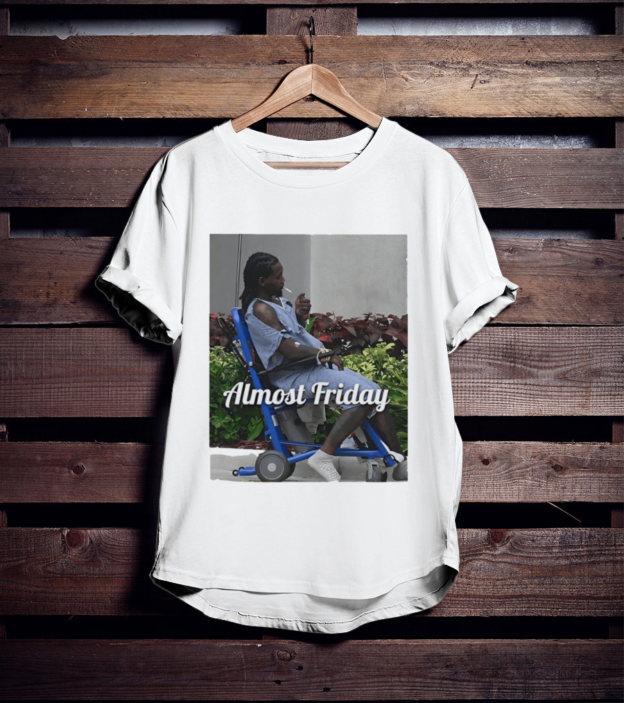 Almost Friday Offset Cigarette Wheelchair Vibes T-Shirt