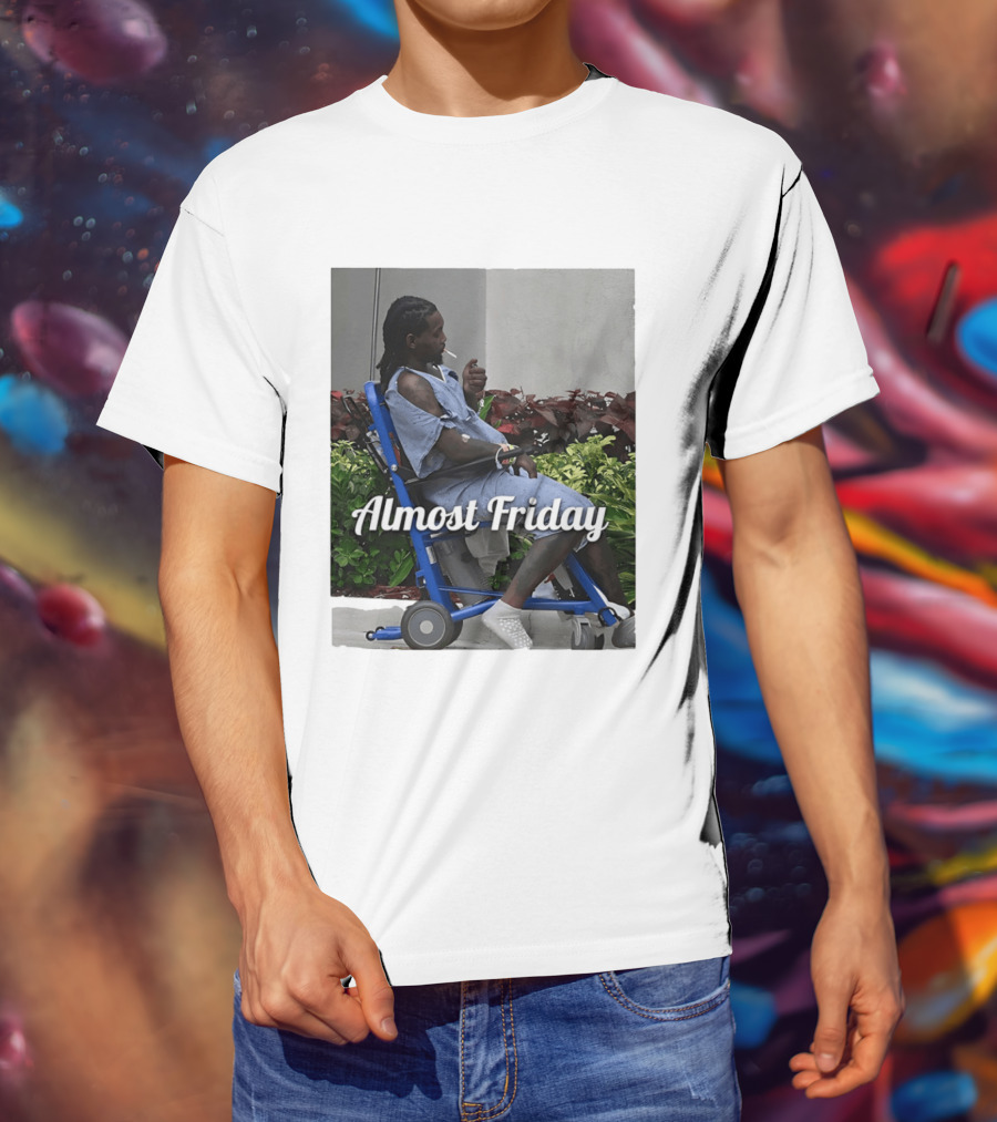 Almost Friday Offset Cigarette Wheelchair Vibes T-Shirt