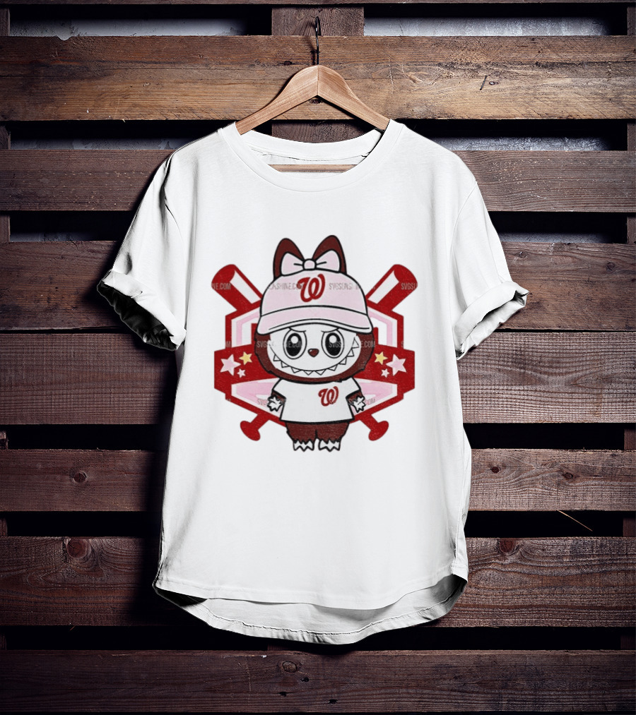 Baseball Girl Labubu Washington Nationals 2025 MLB Team Fan T-Shirt