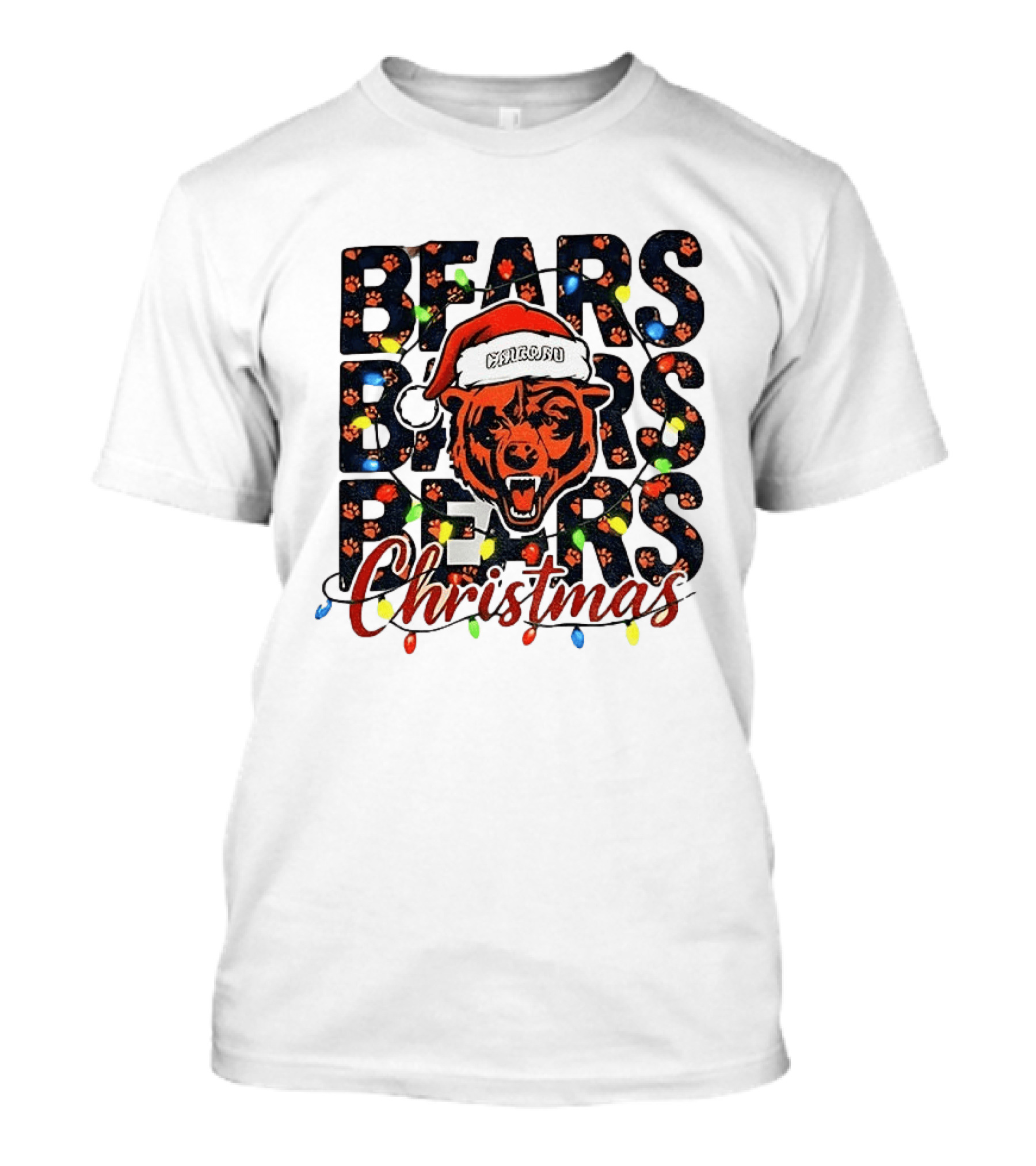 Bears Christmas Bear Santa Claus Chicago Bears Football T-Shirt