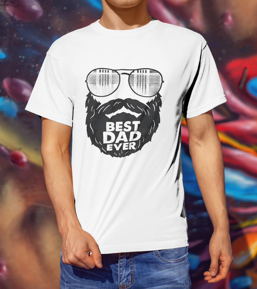 Best Dad Ever Beard Sunglasses T-Shirt