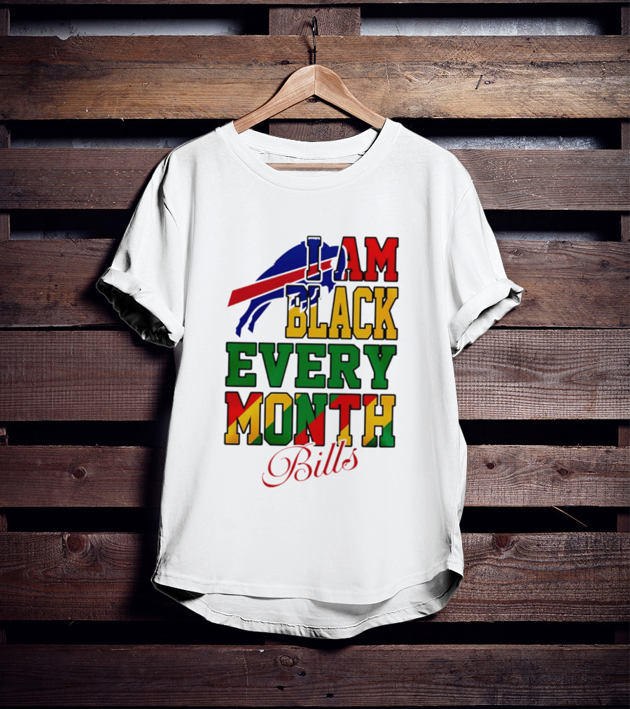 Buffalo Bills I Am Black Every Month Juneteenth Bills T-Shirt