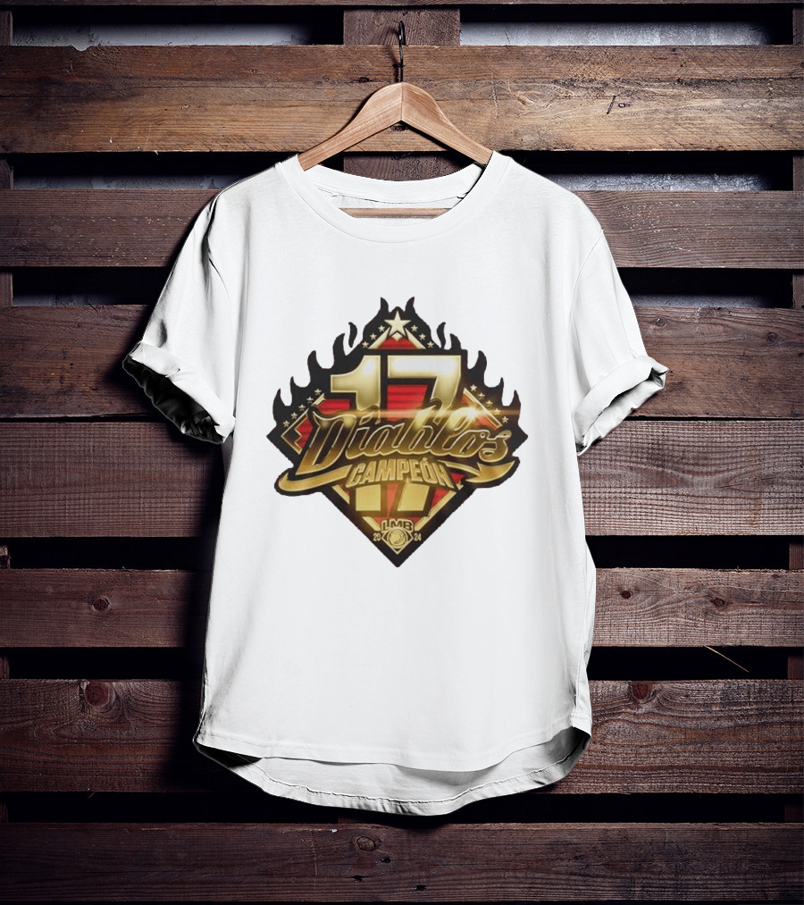 Diablos Rojos Del Mexico 17 Campeon LMB Serie Del Rey 2024 T-Shirt