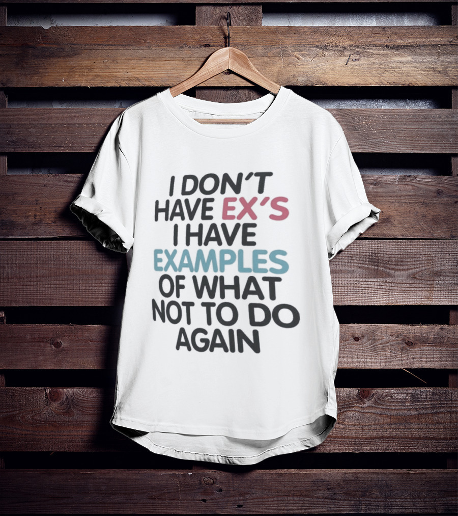 I Don't Have Ex's I Have Examples Of What Not To Do Again T-Shirt