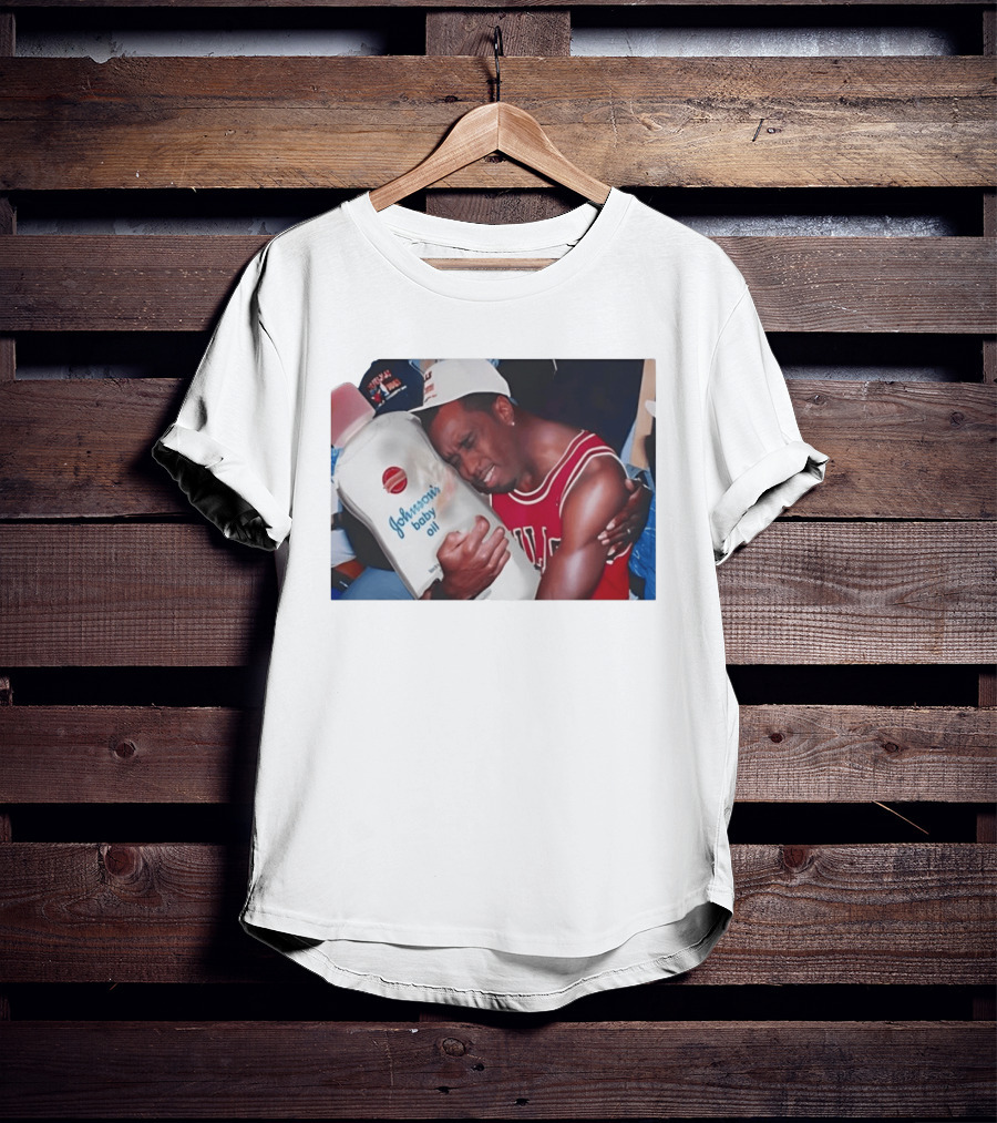 P.Diddy Crying Meme Johnson's Baby Oil Bulls Jersey T-Shirt
