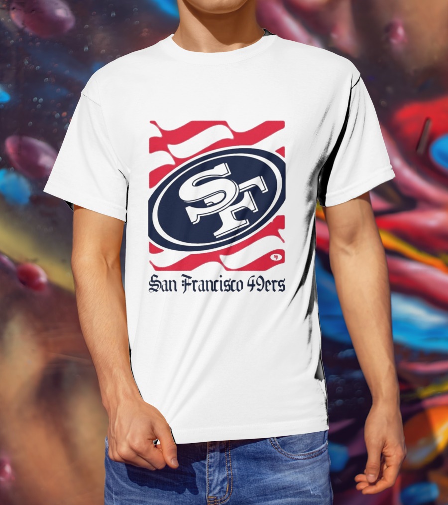 San Francisco 49ers SF Flag Heritage Wordmark T-Shirt