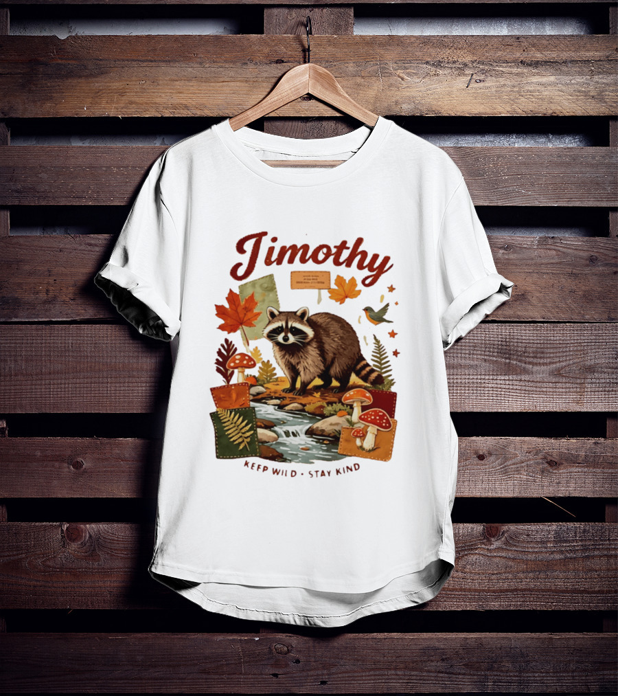 Jimothy Raccoon Autumn Nature 2026 Keep Wild Stay Kind T-Shirt