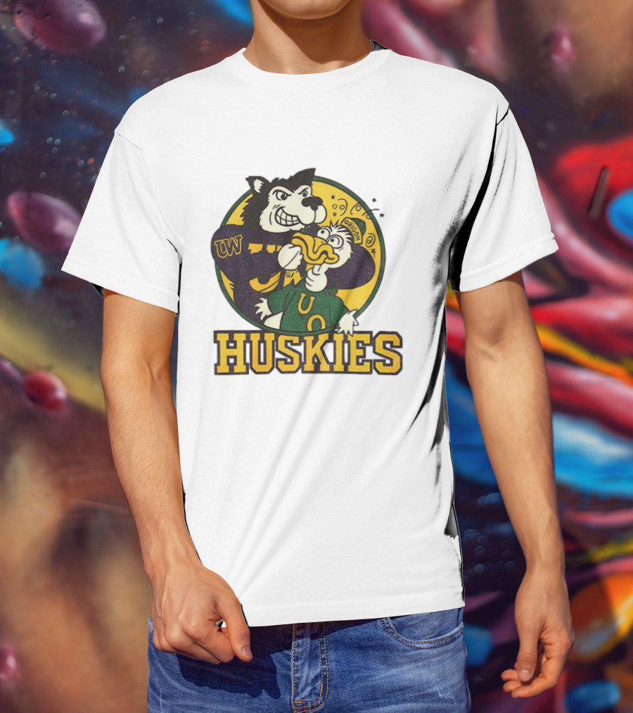 UW Huskies Vs Oregon Ducks Rivalry Football Showdown T-Shirt