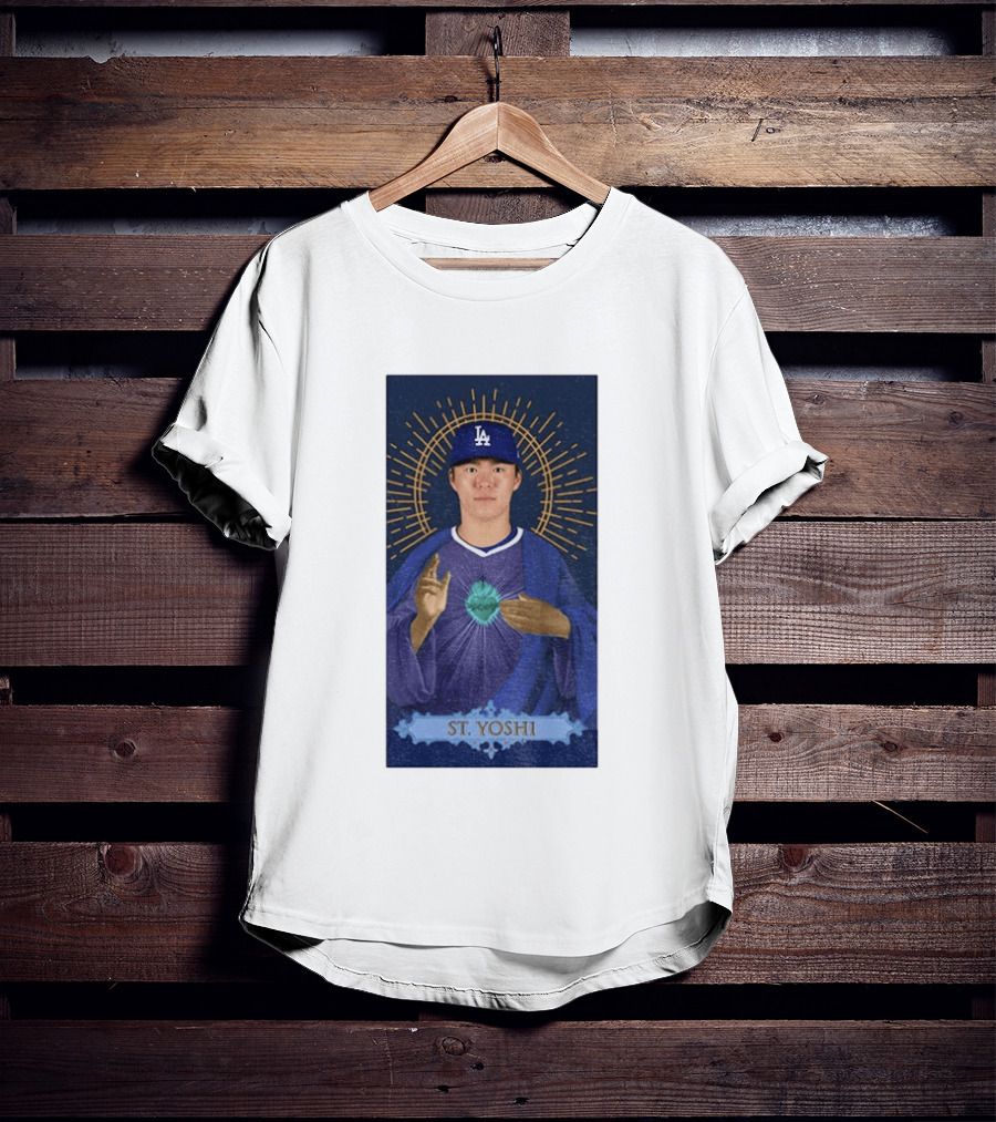 Yoshinobu Yamamoto Dodgers St. Yoshi Halo Icon MLB T-Shirt