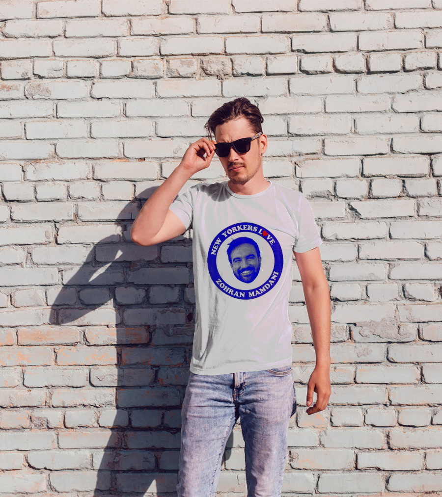 New Yorkers Love Zohran Mamdani Big Head Circular T-Shirt
