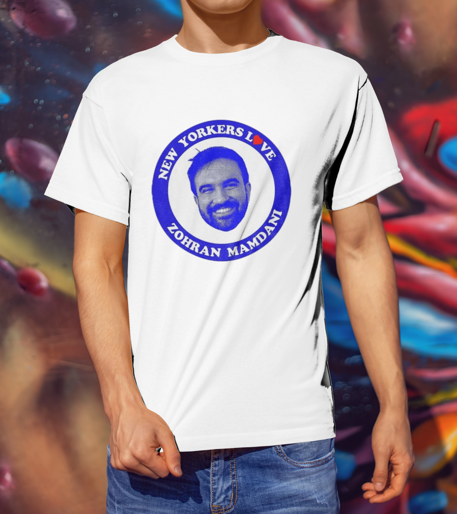 New Yorkers Love Zohran Mamdani Big Head Circular T-Shirt