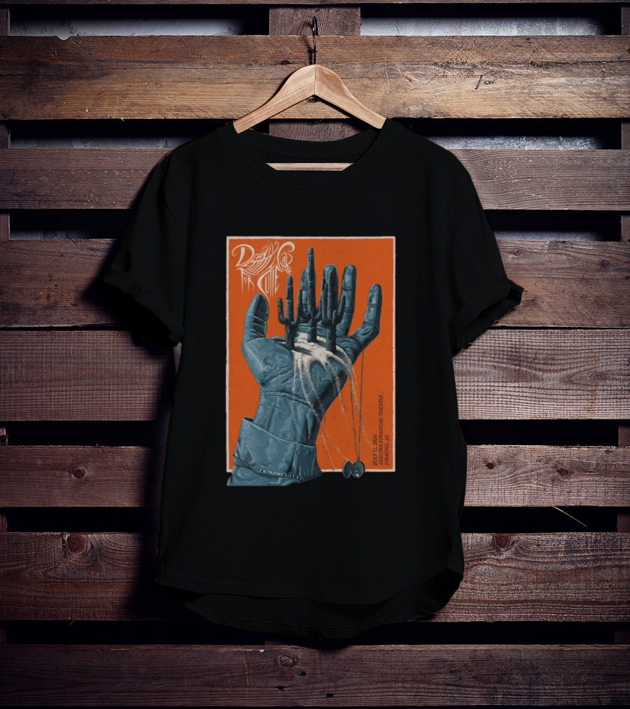 Death Cab For Cutie July 31 2026 Arizona Financial Theatre Phoenix AZ Cactus Hand T-Shirt