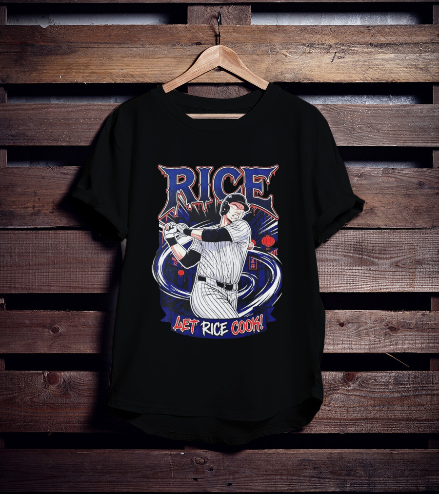 Rice Let Rice Cook New York Yankees Baseball Cartoon T-Shirt