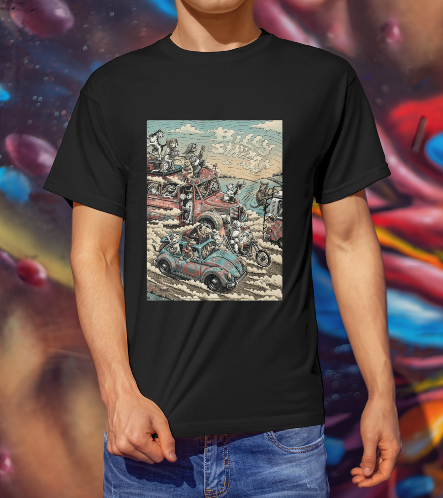 Billy Strings Bethel NY Event August 1 2026 Dylan Goldberger Bethel Woods Center Night 2 Psychedelic Animal Parade T-Shirt