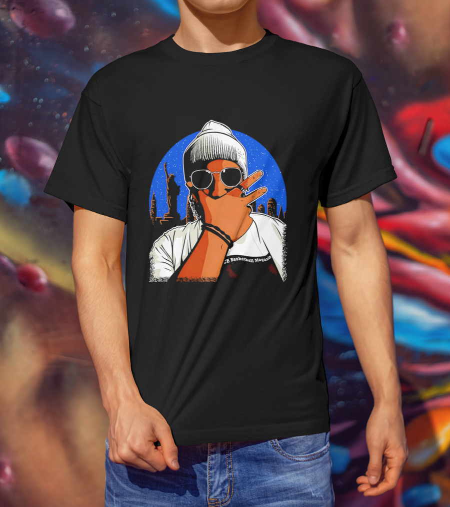 CE Basketball Magazin NYC Skyline Statue Of Liberty Statue Peace Sign T-Shirt