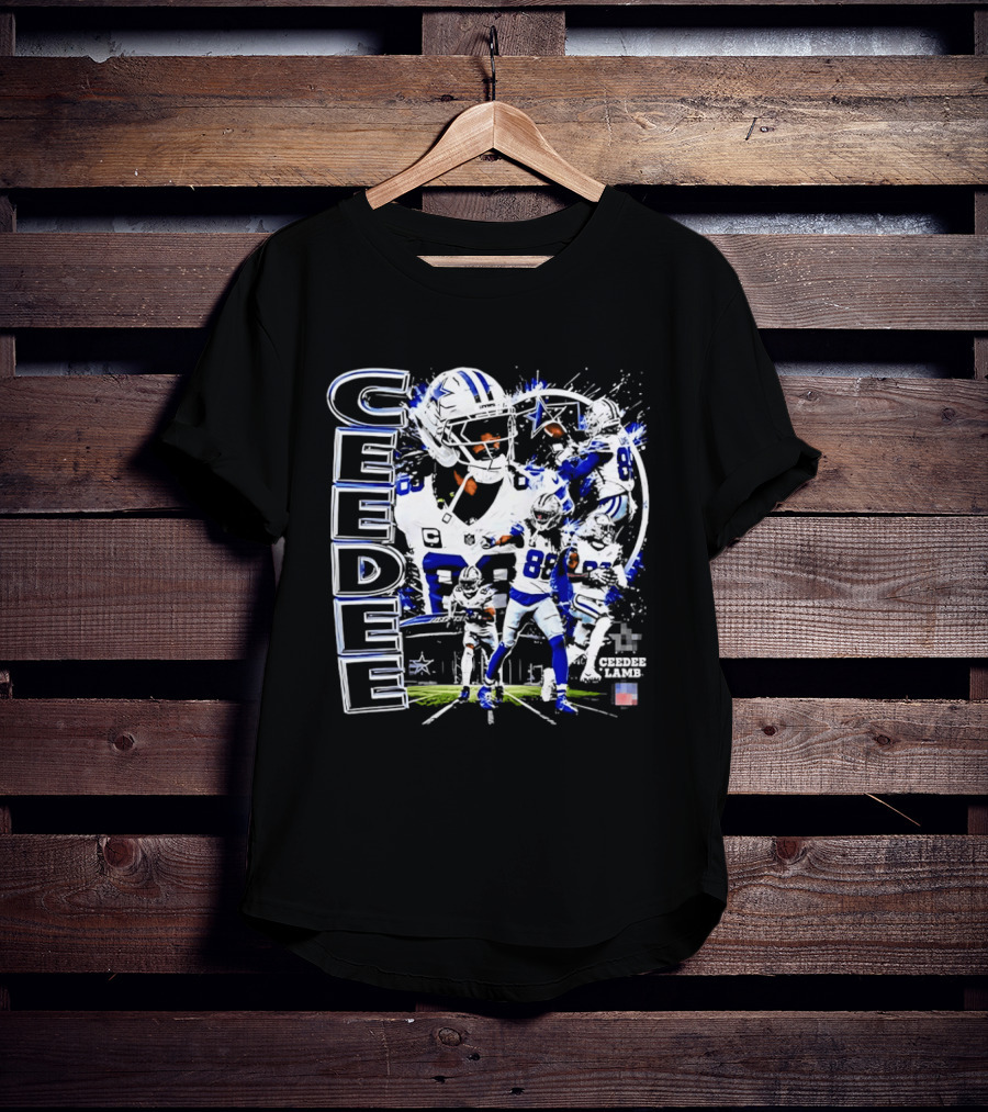 CeeDee Lamb No 88 Dallas Cowboys Collage Player Action T-Shirt