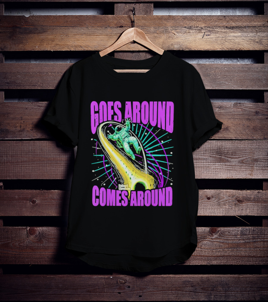 Goes Around Comes Around Astronaut Floating Space Retro Aesthetic T-Shirt