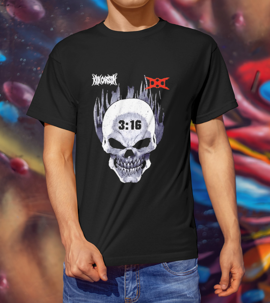 Ken Carson 3:16 Skull Stone Cold Steve Austin WWE T-Shirt