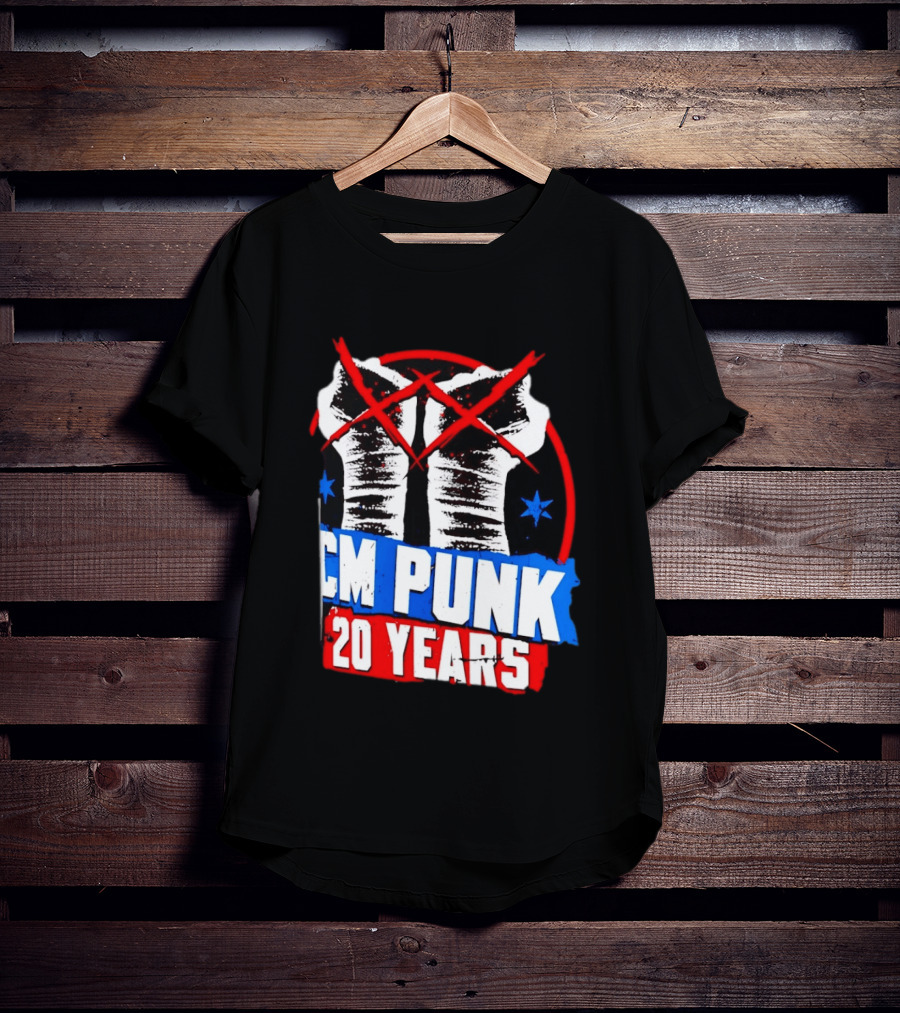 CM Punk 20 Years WWE Fists T-Shirt