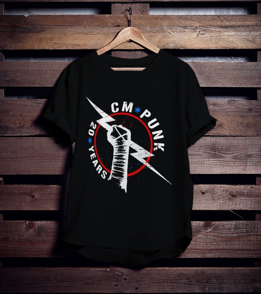 CM Punk 20 Years Lightning Fist WWE T-Shirt
