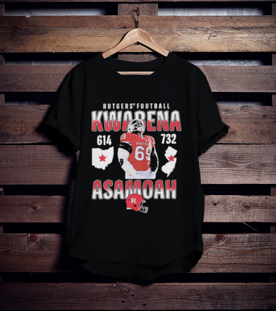 Kwabena Asamoah Rutgers Football 69 Ohio New Jersey 614 732 T-Shirt