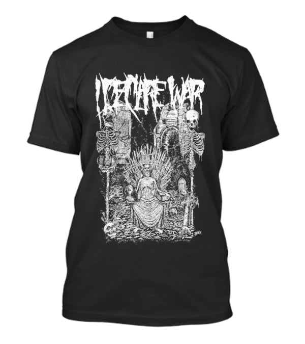 I Declare War Throne Skeleton Warriors Medieval Battle Scene T-Shirt