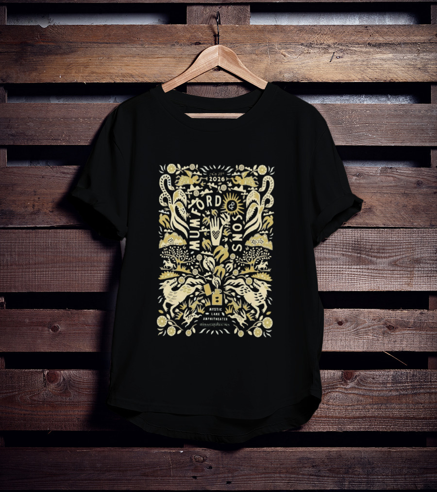 Mumford And Sons Prizefighter Tour Mystic Lake Amphitheater Minneapolis MN July 31 2026 T-Shirt