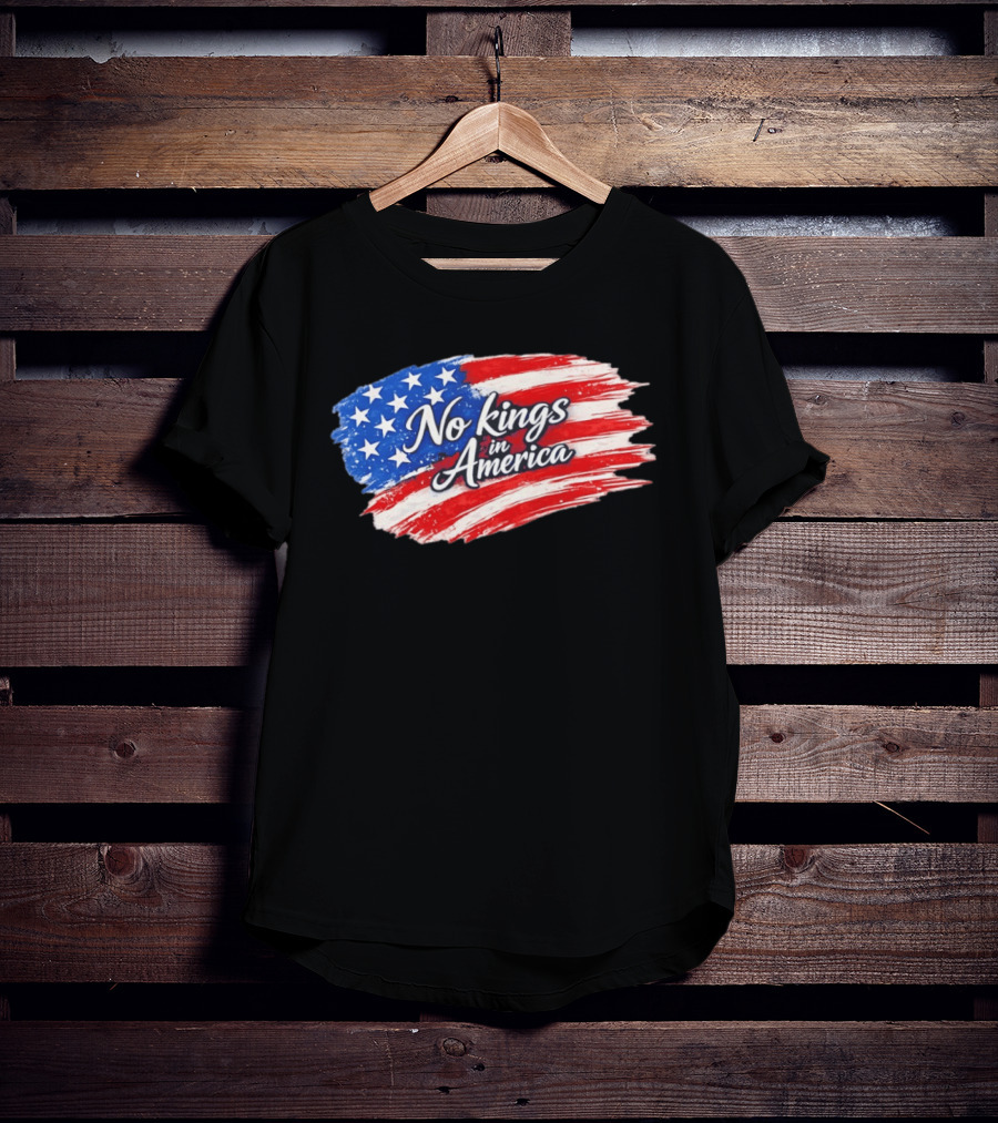 No Kings In America Patriotic Stars And Stripes T-Shirt