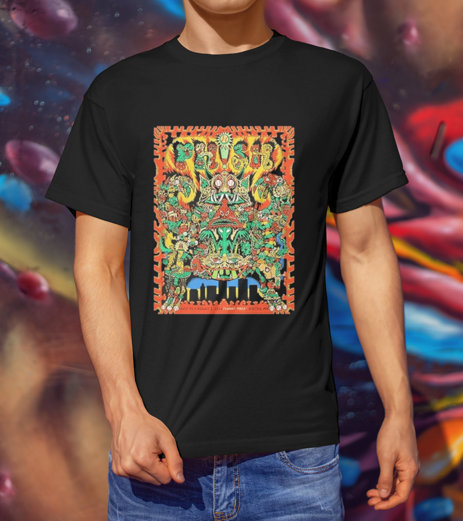 Phish Fenway Park Boston July 31 August 1 2026 Colorful Monster T-Shirt